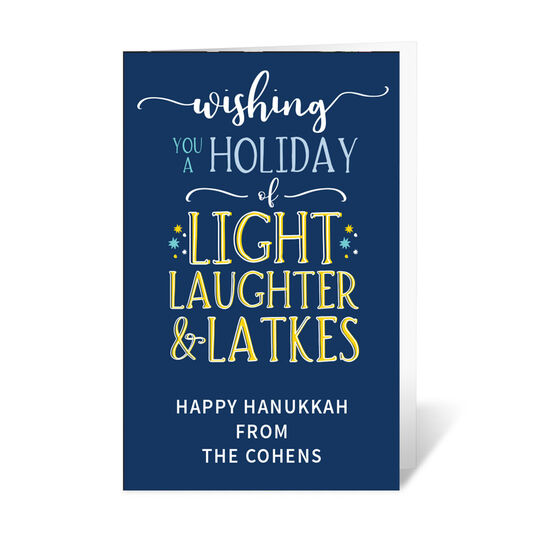 Light Laughter and Latkes Vertical Folded Gift Enclosures